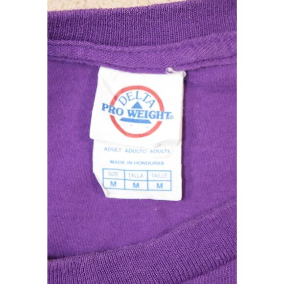 GEAUX LSU Purple T-Shirt Size M Patchwork Letters Tiger Theme Game Day Attire - Picture 4 of 5